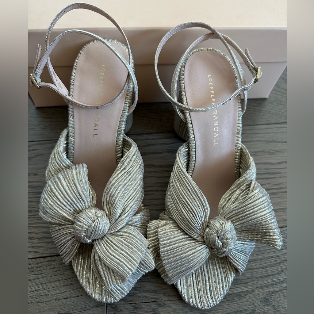 Brand New Loeffler Randall Camellia Block Heel Platinum Size 7 Brand New Loeffler Randall Camellia Block Heel Platinum Size 7